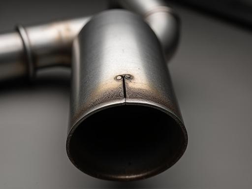 Close up of custom welded exhaust pipe